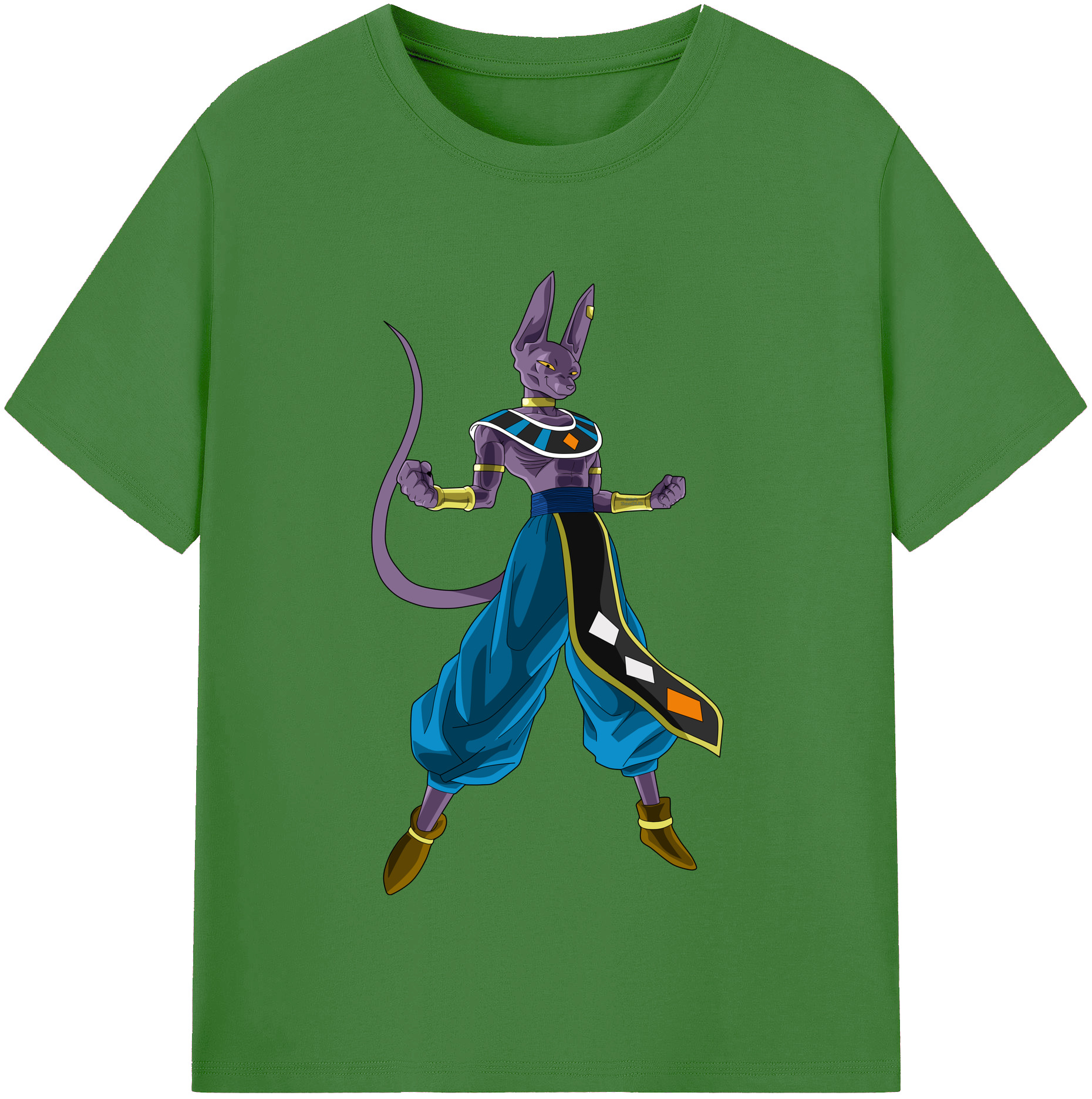 （画像用） ドラゴンボール ビルス 破壊神ビルス DRAGON BALL Beerus Birusu レディースカジュアルプリントTシャツ（綿100％）